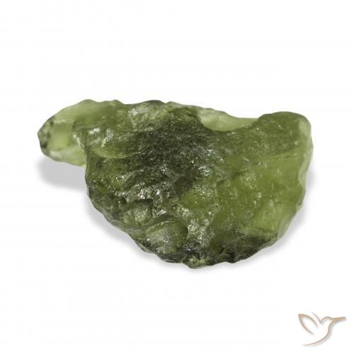 Moldavite Verde caldo naturale da 10.77 ct, Taglio a fantasia, Traslucido