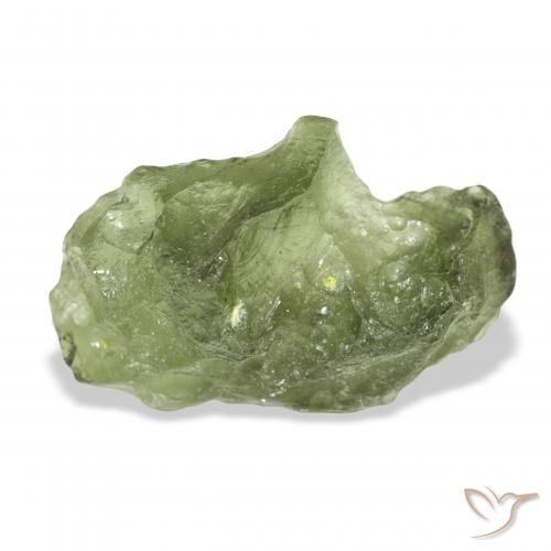9.84ct Naturale Verde medio Moldavite, Taglio a fantasia, Traslucido