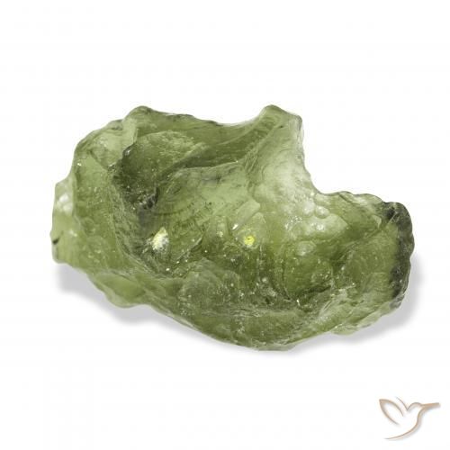 Moldavite Verde medio naturale da 9.84 ct, Taglio a fantasia, Traslucido
