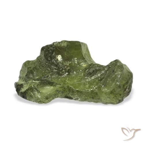 Moldavite Verde medio naturale da 9.84 ct, Taglio a fantasia, Traslucido