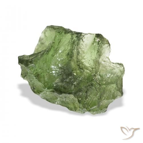Moldavite Verde medio naturale da 8.87 ct, Taglio a fantasia, Traslucido