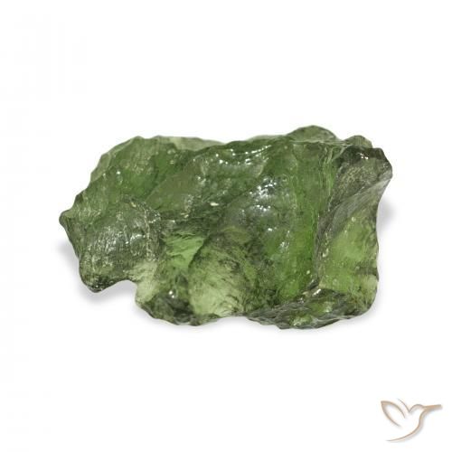 Moldavite Verde medio naturale da 8.87 ct, Taglio a fantasia, Traslucido