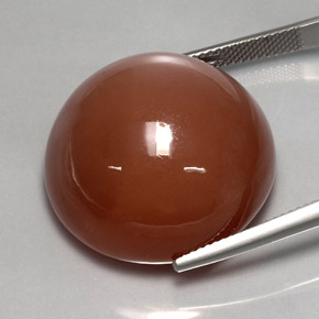 Pietra di luna naturale arancione da 57,43 ct, taglio rotondo, opaco