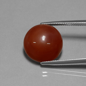 Pietra di luna Arancio Moca naturale da 12.70 ct, Taglio rotondo, Opaco
