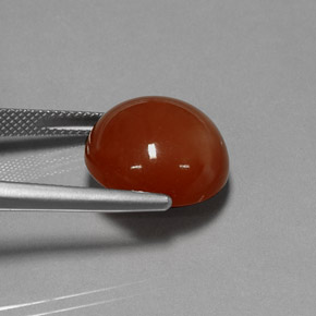 Pietra di luna Arancio Moca naturale da 12.70 ct, Taglio rotondo, Opaco