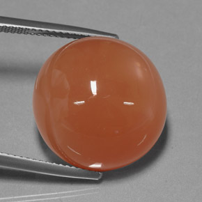 Pietra di luna naturale arancione da 25,39 ct, taglio rotondo, opaco