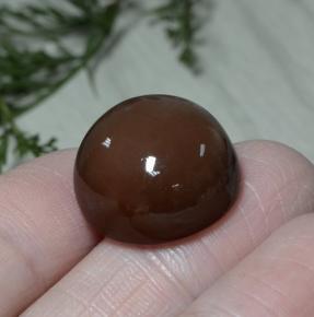 Pietra di luna naturale marrone da 26,22 ct, taglio rotondo, opaco