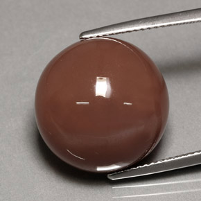 Pietra di luna naturale marrone da 21,81 ct, taglio rotondo, opaco