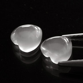 Pietra di luna naturale bianco da  ct, a forma di cuore, trasparente