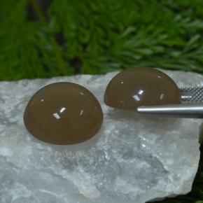 Pietra di luna naturale marrone da 33,03 ct, taglio rotondo, traslucido