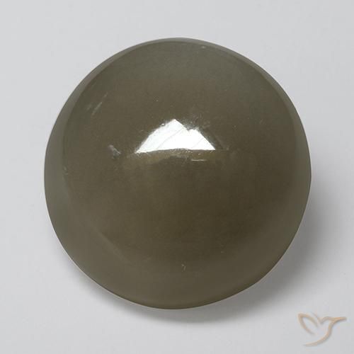 16.89ct Naturale Grigio Marrone Pietra di luna, Rotondo, Traslucido