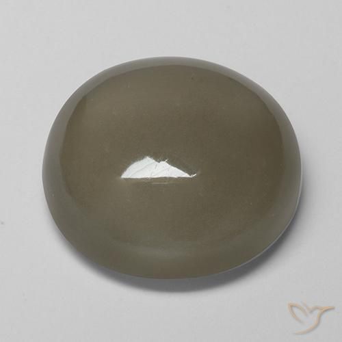 Pietra di luna Grigio Marrone naturale da 16.89 ct, Rotondo, Traslucido