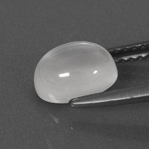 Pietra di luna naturale bianco da 1,55 ct, taglio ovale, trasparente
