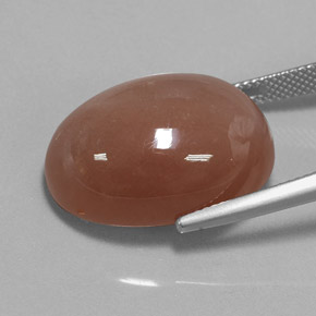Pietra di luna naturale arancione da 26,52 ct, taglio ovale, opaco