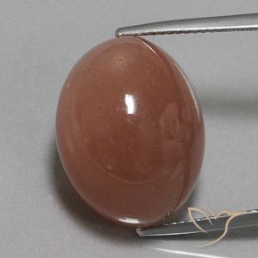 25.10ct Naturale Marrone rossastro Pietra di luna, Ovale, Opaco