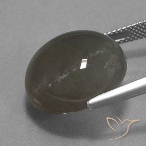 Pietra di luna Grigio Marrone naturale da 18.40 ct, Rotondo, Traslucido
