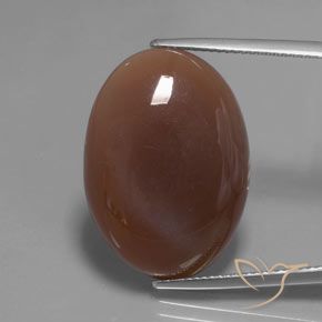 22.04ct Naturale Marrone medio Pietra di luna, Ovale, Traslucido