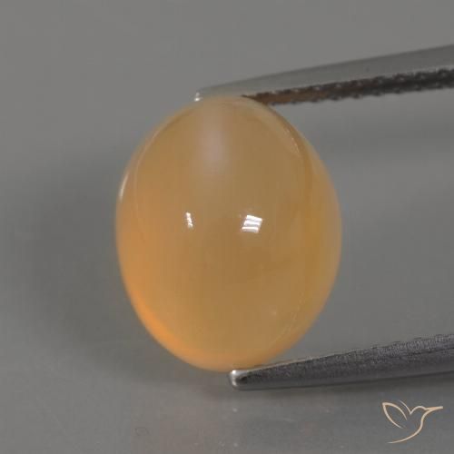 Pietra di luna Crema all'arancia dorata naturale da 5.07 ct, Ovale, Trasparente