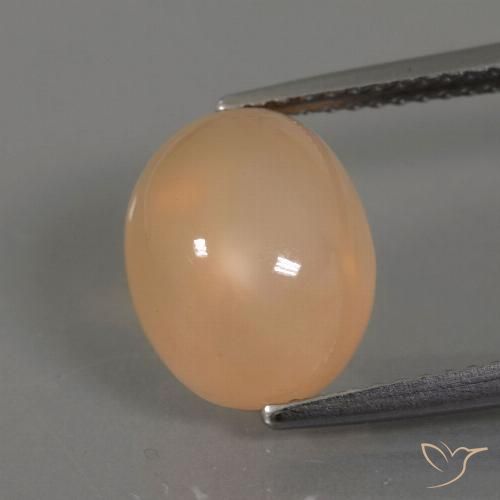 4.41ct Naturale Arancione-Oro medio Pietra di luna, Ovale, Trasparente