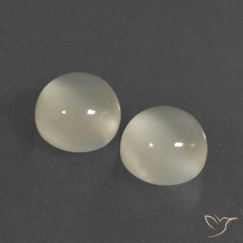 Gemme di Pietra di luna Bianco caldo naturale da 7.25 ct, Rotondo, Traslucido