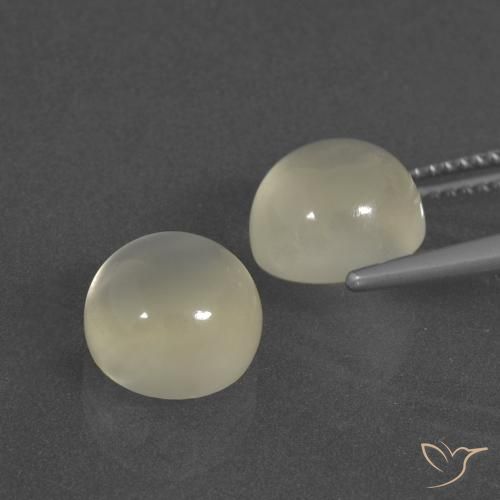 Gemme di Pietra di luna Bianco caldo naturale da 7.25 ct, Rotondo, Traslucido