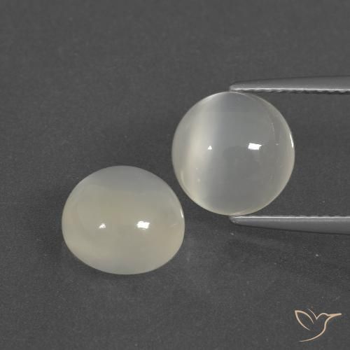 Gemme di Pietra di luna Bianco caldo naturale da 5.88 ct, Rotondo, Traslucido