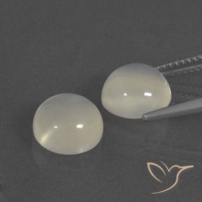 Gemme di Pietra di luna Bianco caldo naturale da 5.88 ct, Rotondo, Traslucido