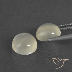 Gemme di Pietra di luna Bianco caldo naturale da 5.91 ct, Rotondo, Traslucido
