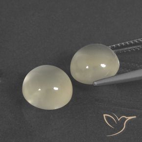 Gemme di Pietra di luna Bianco caldo naturale da 5.98 ct, Rotondo, Traslucido