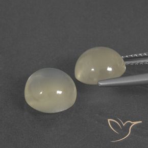 Gemme di Pietra di luna Bianco caldo naturale da 6.30 ct, Rotondo, Traslucido