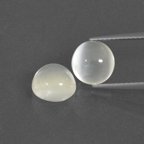 Pietra di luna naturale bianco da 4,12 ct, taglio rotondo, traslucido
