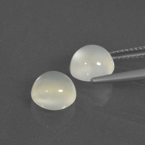 Pietra di luna naturale bianco da 4,12 ct, taglio rotondo, traslucido