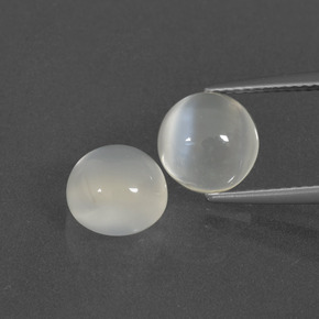 Pietra di luna naturale bianco da 4,56 ct, taglio rotondo, traslucido