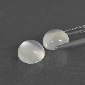 Pietra di luna naturale bianco da 4,56 ct, taglio rotondo, traslucido