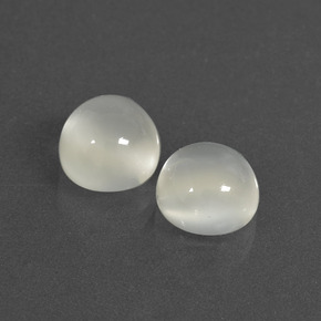 Pietra di luna naturale bianco da 5,17 ct, taglio rotondo, traslucido