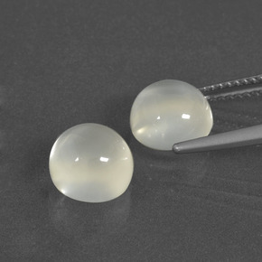 Pietra di luna naturale bianco da 5,17 ct, taglio rotondo, traslucido