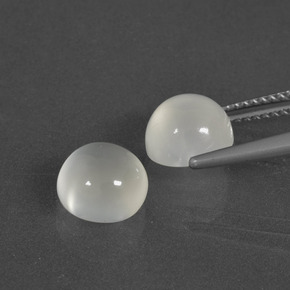 Gemme di Pietra di luna Bianco caldo naturale da 4.53 ct, Taglio rotondo, Traslucido