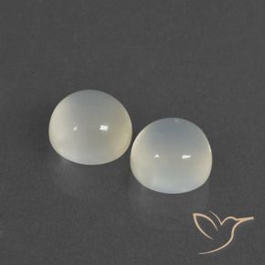 Gemme di Pietra di luna Bianco caldo naturale da 4.80 ct, Rotondo, Traslucido