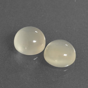 Gemme di Pietra di luna Bianco caldo naturale da 6.09 ct, Taglio rotondo, Traslucido