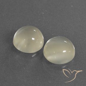 Gemme di Pietra di luna Bianco caldo naturale da 6.30 ct, Rotondo, Traslucido