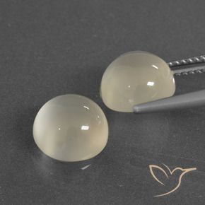 Gemme di Pietra di luna Bianco caldo naturale da 6.49 ct, Rotondo, Traslucido