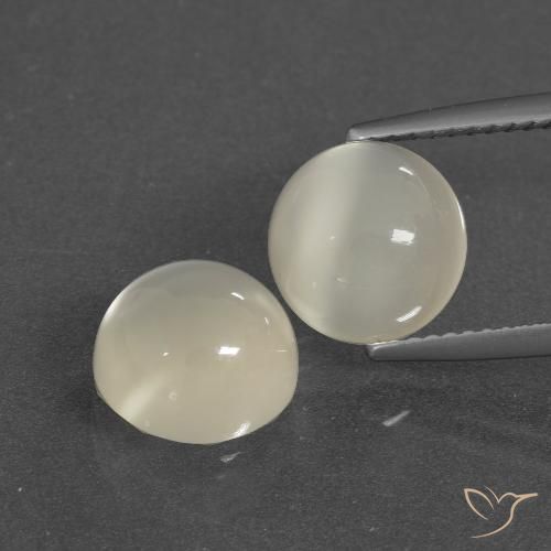 Gemme di Pietra di luna Bianco caldo naturale da 6.27 ct, Rotondo, Traslucido