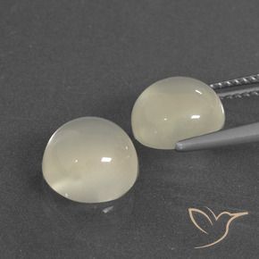 Gemme di Pietra di luna Bianco caldo naturale da 6.27 ct, Rotondo, Traslucido