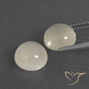 Gemme di Pietra di luna Bianco caldo naturale da 6.42 ct, Rotondo, Traslucido