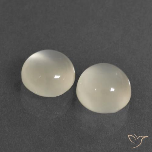 Gemme di Pietra di luna Bianco caldo naturale da 6.28 ct, Rotondo, Traslucido