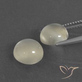 Gemme di Pietra di luna Bianco caldo naturale da 5.40 ct, Rotondo, Traslucido