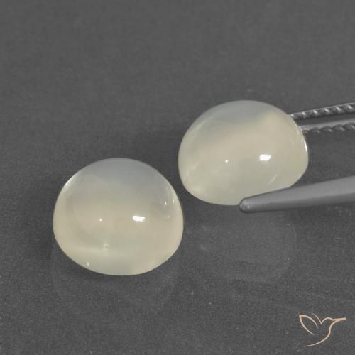 Gemme di Pietra di luna Bianco caldo naturale da 6.62 ct, Rotondo, Traslucido