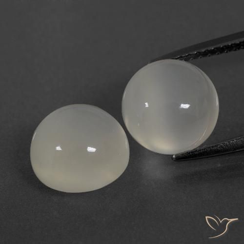 Gemme di Pietra di luna Bianco caldo naturale da 6.41 ct, Rotondo, Traslucido