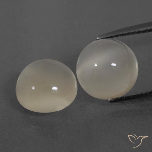 6.26ctw Naturale Bianco caldo Pietra di luna, Rotondo, Traslucido