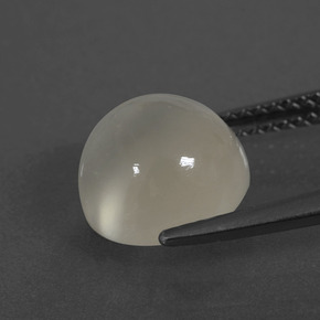 Pietra di luna naturale bianco da 3,51 ct, taglio rotondo, traslucido